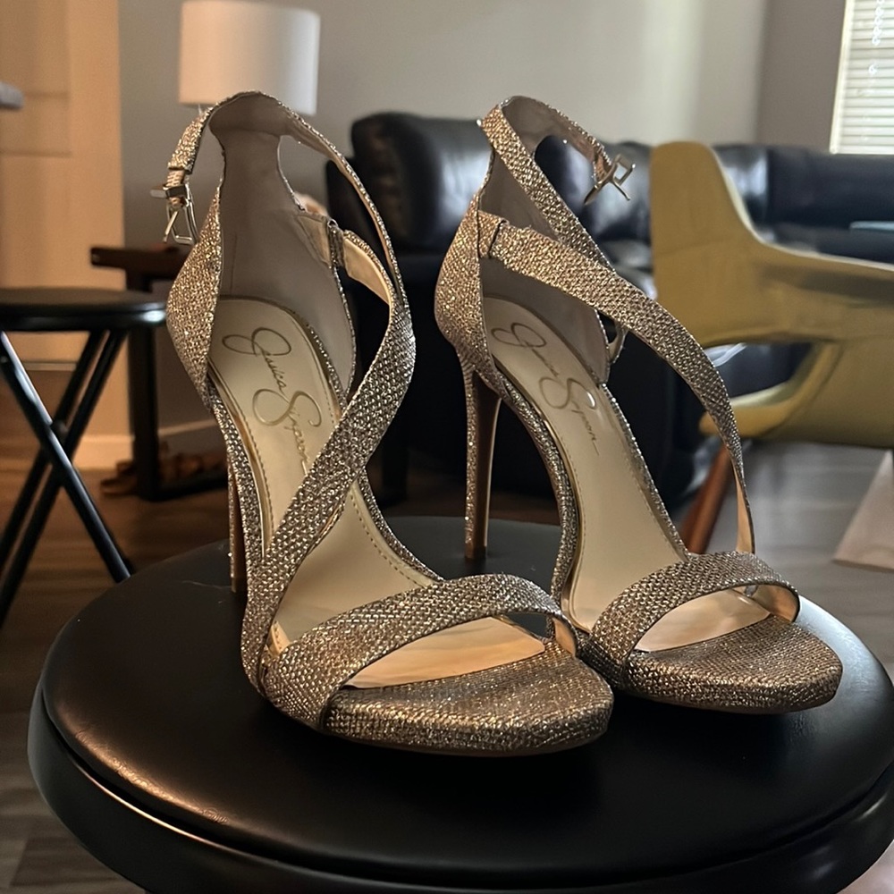 Sparkly, glitter high heels, only worn once! In pristine condition.